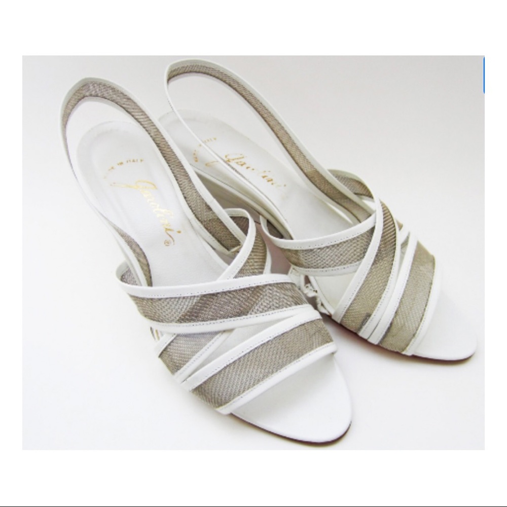Vintage Garland white sandal mesh Made In Italy